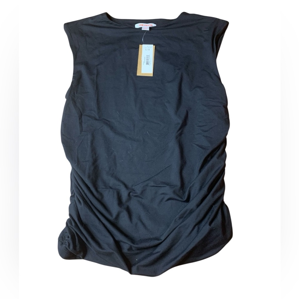 NWT Joe Fresh Black Ruched Side Muscle Tank Top - Size Large